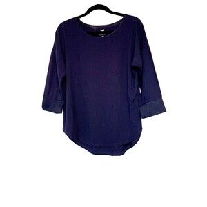 𝅺NATORI Womens Lounge‎ Top Size Small Navy Blue With Satin Detail